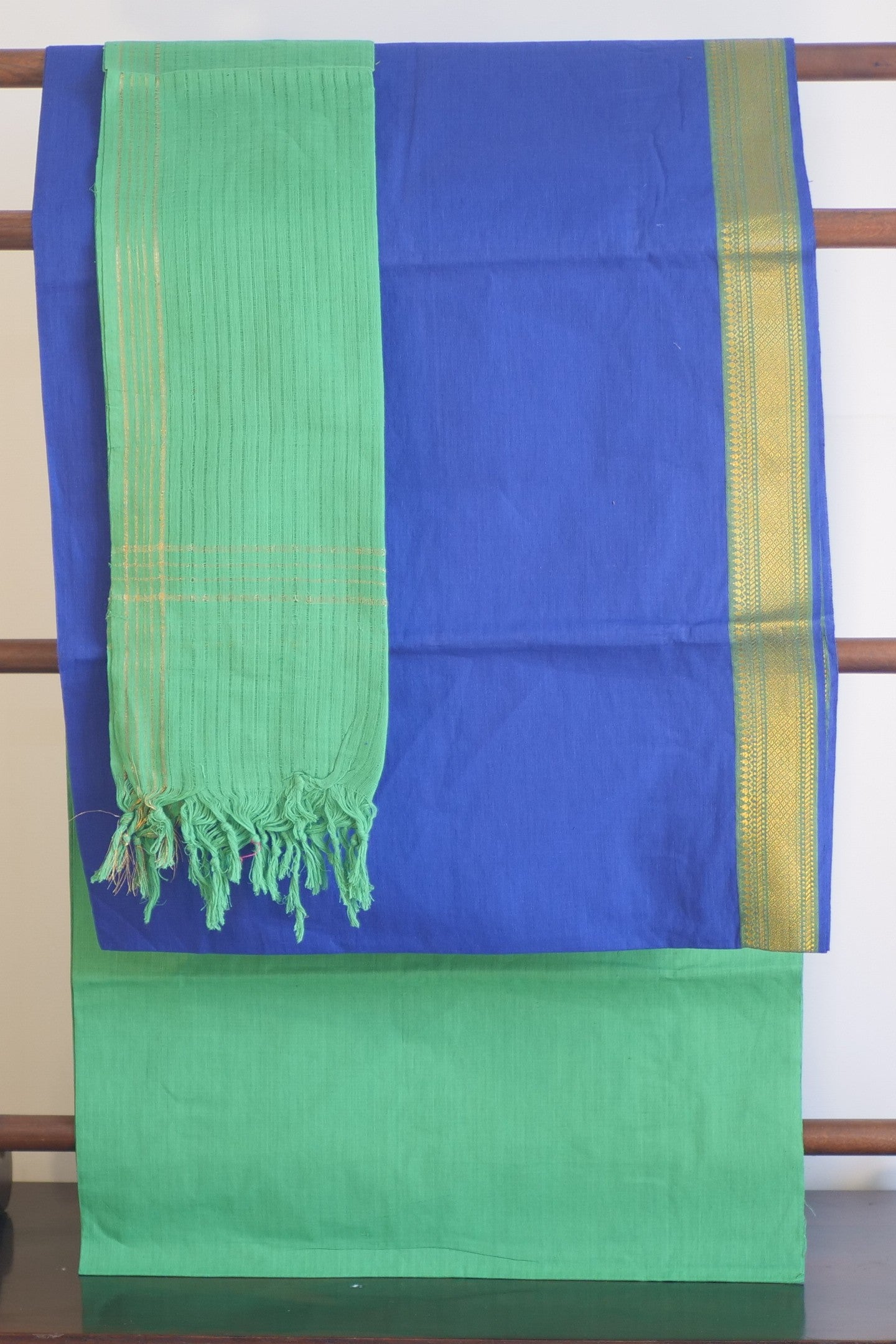 Royal Blue Mangalgiri Cotton Suit Set