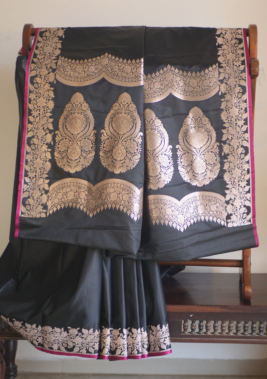 Black Mashru Silk Banarasi Saree