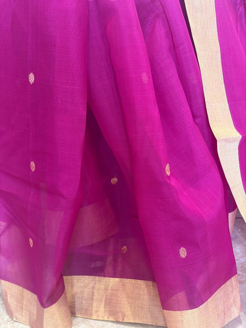 Megenta Handloom Chanderi Saree