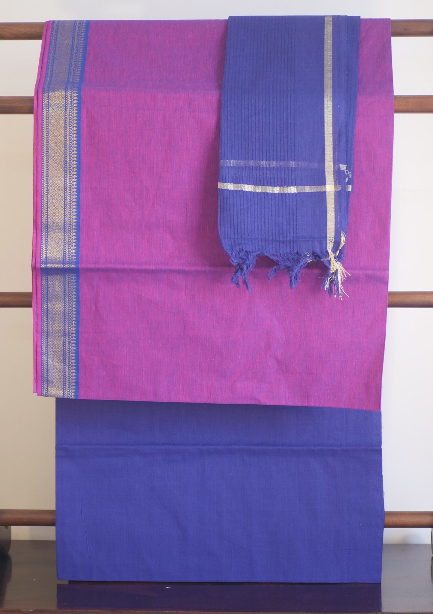 Purple Mangalgiri Cotton Suit Set