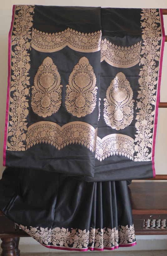 Black Mashru Silk Banarasi Saree