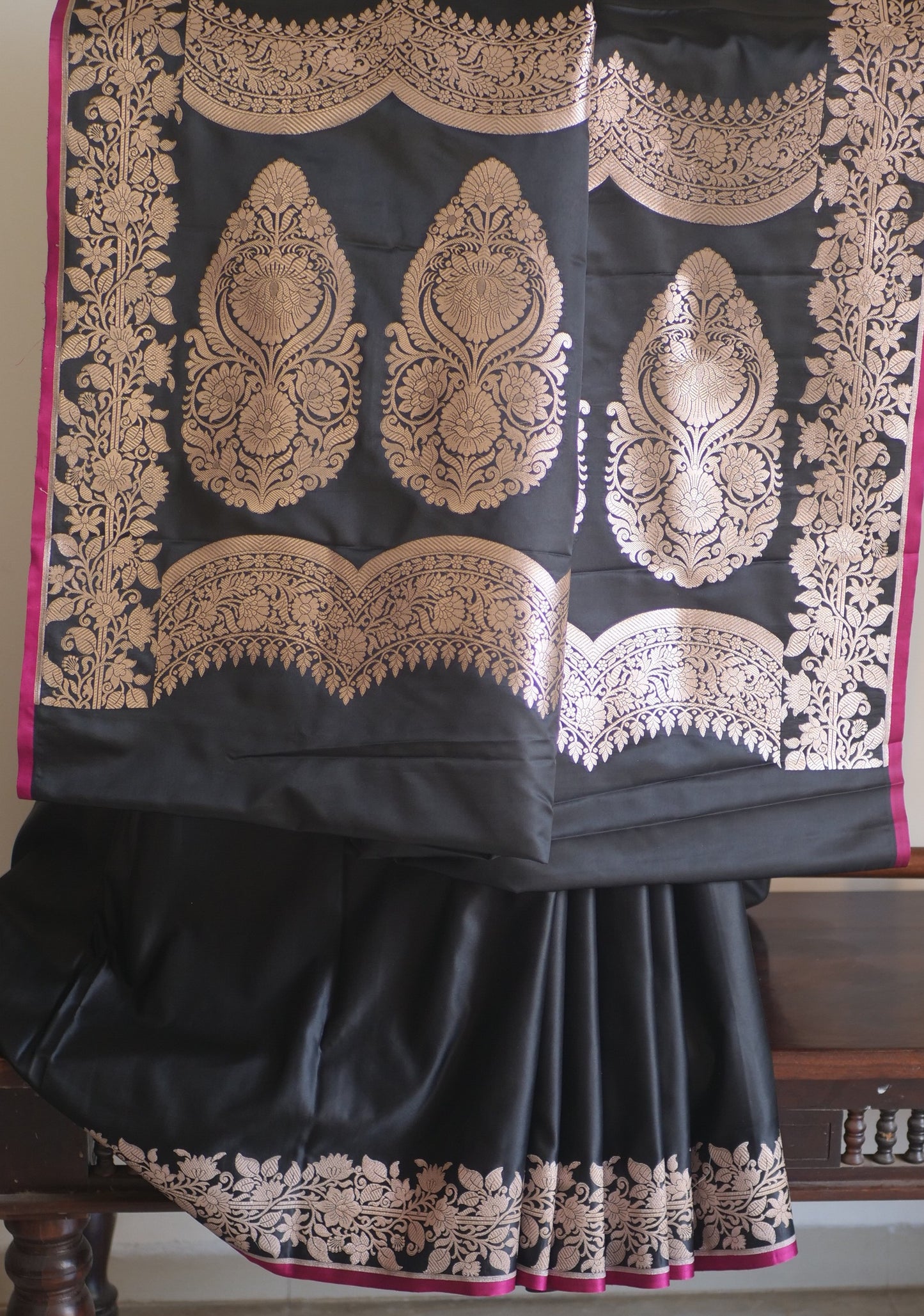 Black Mashru Silk Banarasi Saree