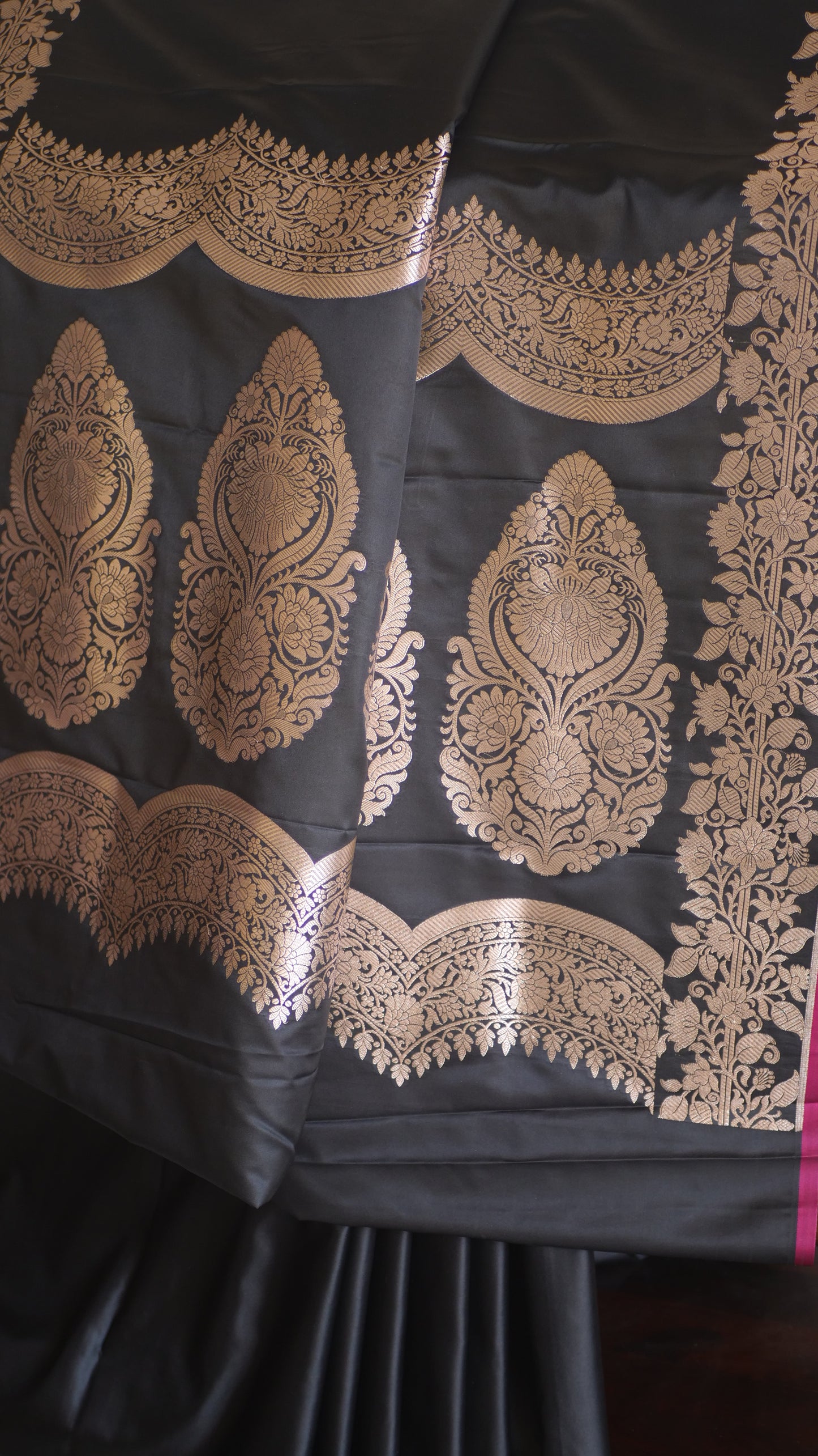 Black Mashru Silk Banarasi Saree