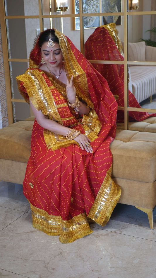 Bihari Red Chunri Saree