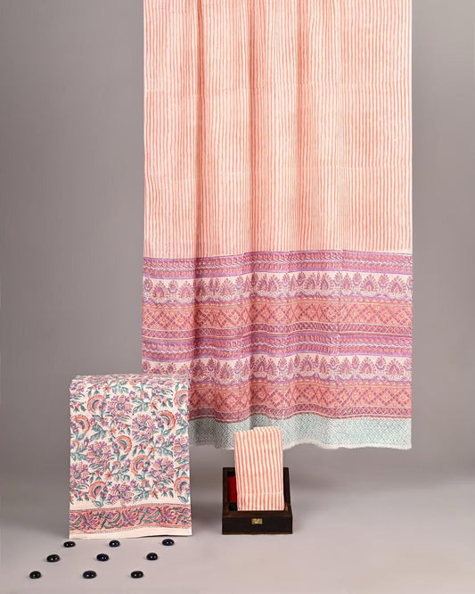 Peach Mul Cotton Suit Set