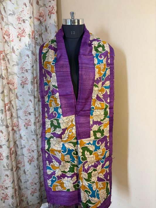 Purple Pure Tussar Silk Dupatta