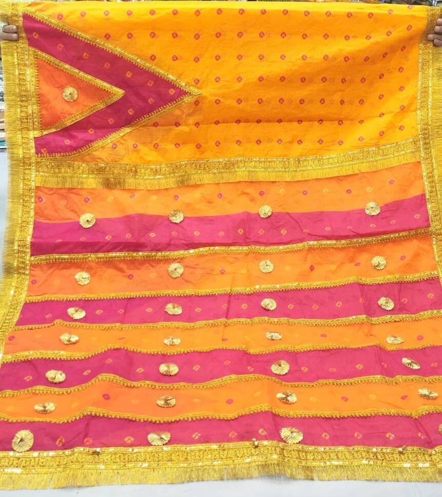 Bihari Yellow Chunri Saree
