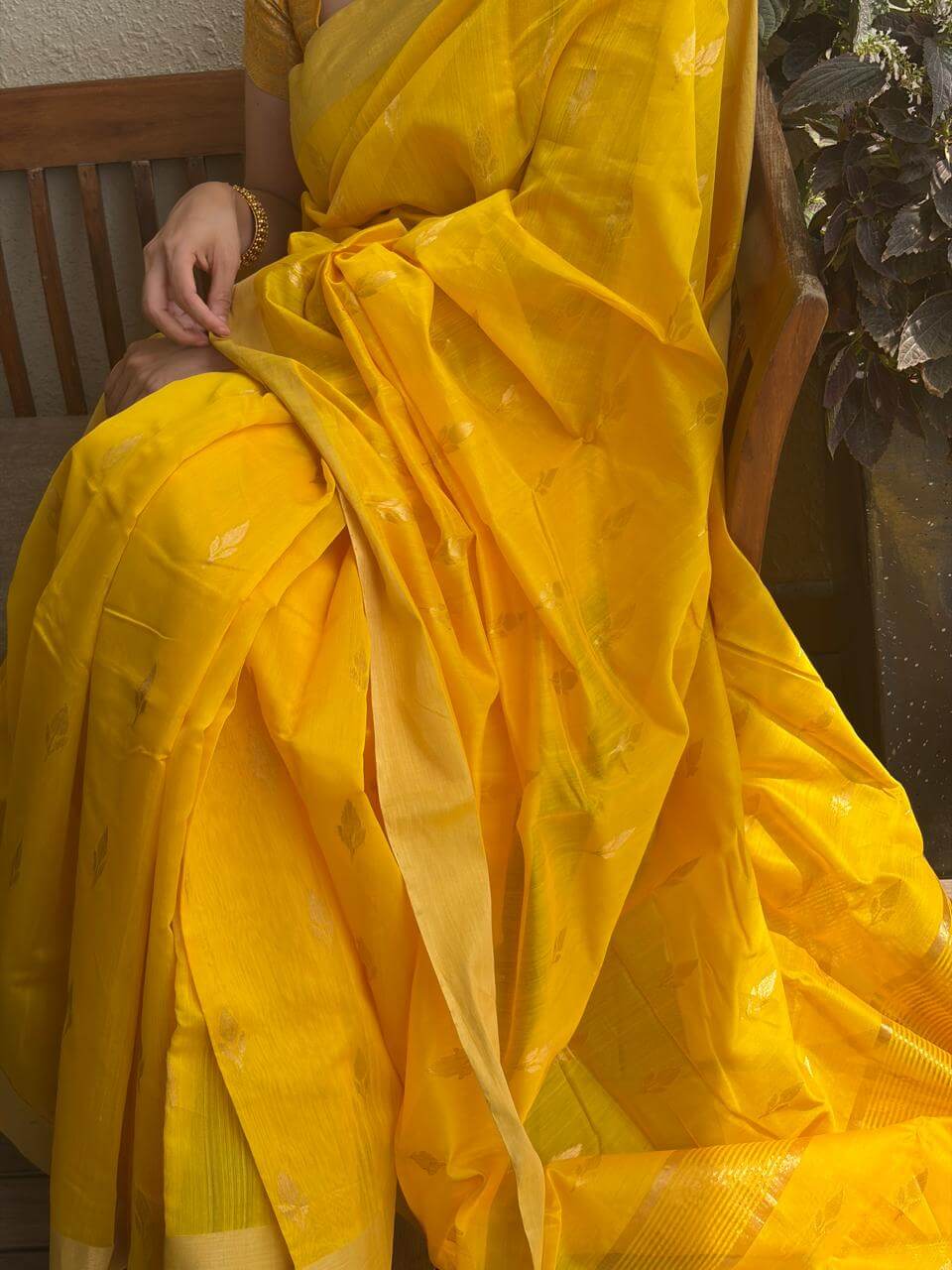 Yellow Handloom Chanderi Saree