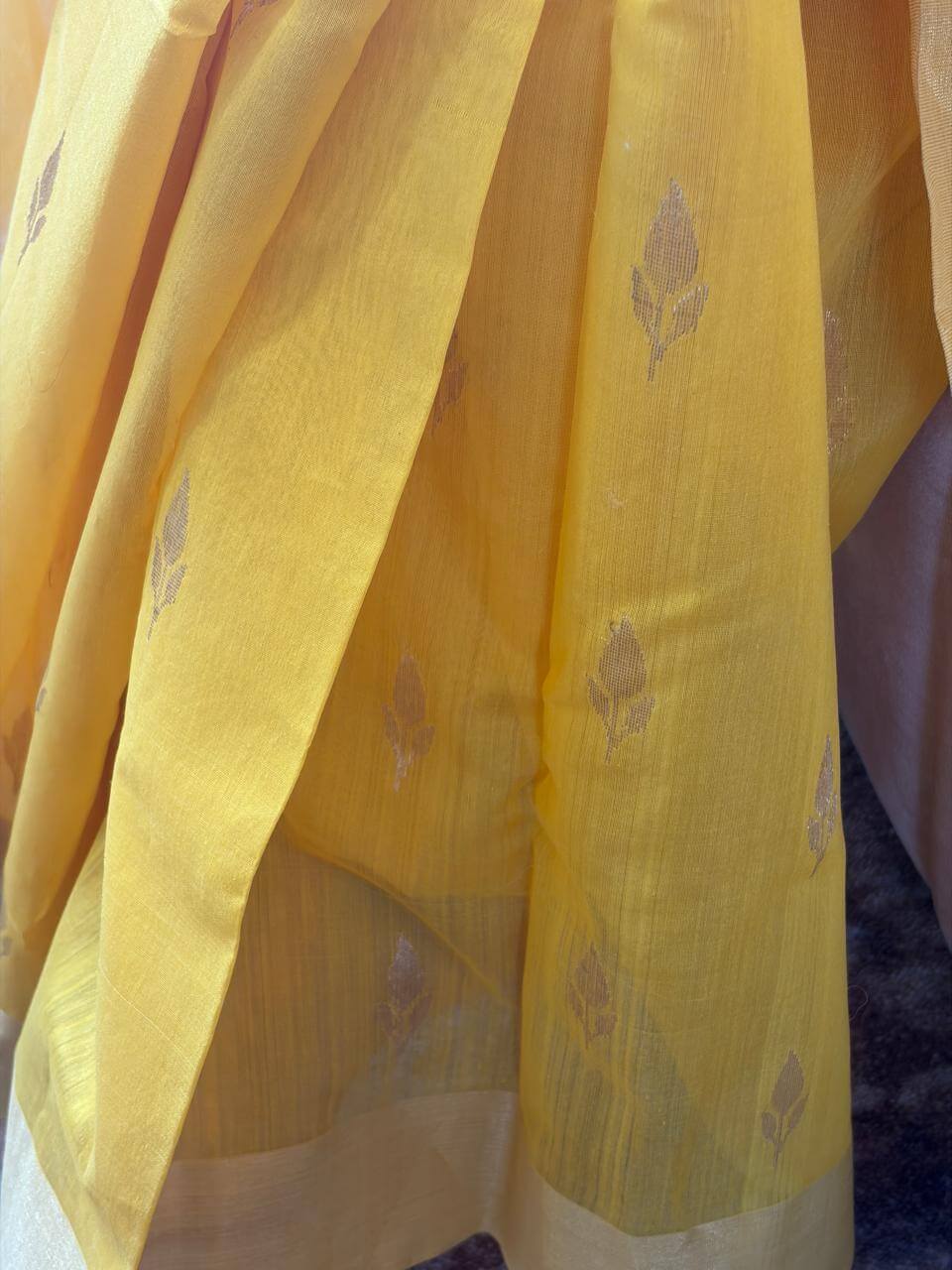 Yellow Handloom Chanderi Saree